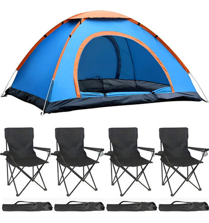 Carpa 6 Personas Iglu 220x250cm + 4 Sillas Plegables Camping Varios