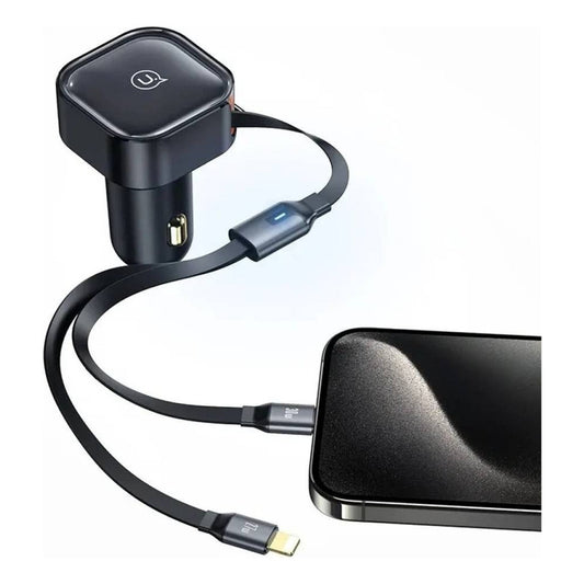 Cargador De Auto Retractil Usb C Tipo C Con Cables 30w