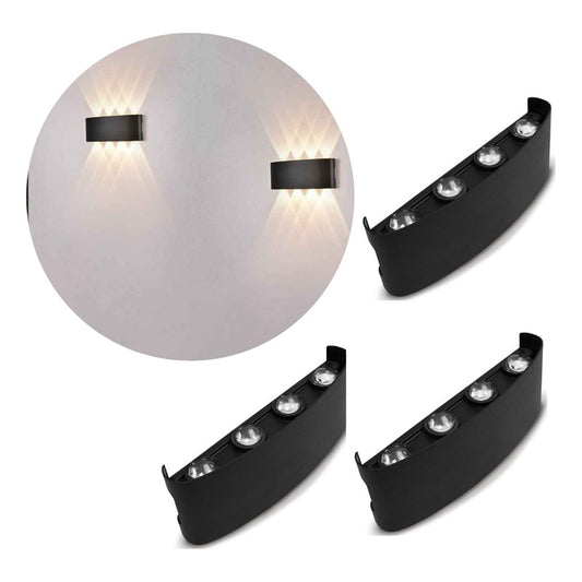 Set X3 Foco Pared Aplique Exterior Lampara Bidireccional