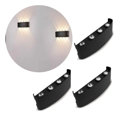 Set X3 Foco Pared Aplique Exterior Lampara Bidireccional