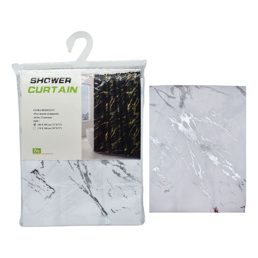 Cortina De Baño Para Ducha Diseño Marmol 180x180cm
