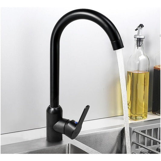 Grifo Monocomando Mesada Negro Canilla Para Cocina Metalica