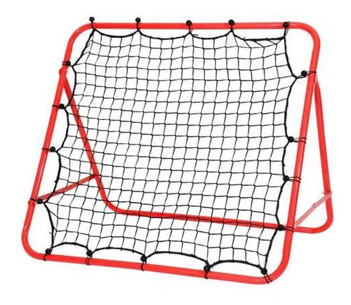 Red De Rebote Fútbol Plegable Entrenamiento 100x100cm Rojo