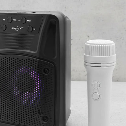 Parlante Inalambrico Bluetooth Ios Android Microfono Luces 4 Negro