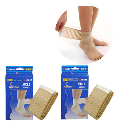 Venda Elastica Para Tobillo De Compresion Con Velcro 2 Pares Beige