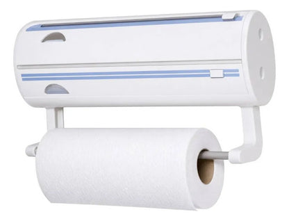 Dispensador Porta Film Papel Aluminio Rollo Cocina Cortador Blanco