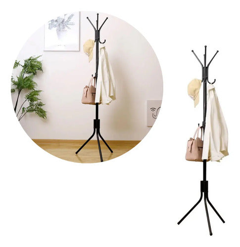 Perchero De Pie Metal Organizador Abrigos Sombrero 172x42cm Aleatorio