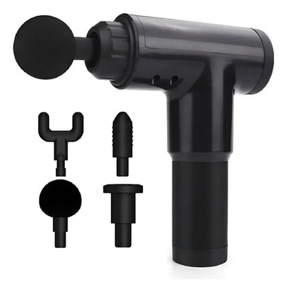 Martillo De Masajes 4 Cabezales Masajeador Inalambrico Negro