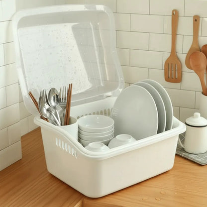Escurridor Vajilla Tapa Platos Cubiertos Tapa Plastico 45cm Blanco
