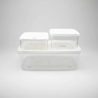 Set Recipientes Acrilicos Cocina Tapa Pack X3 Frasco Blanco