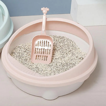 Arenero Para Gato Circular Bandeja Sanitaria Con Pala Blanco