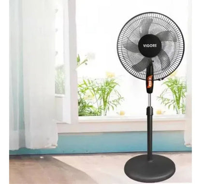 Ventilador De Pie 16 Pulgadas 5 Aspas Plástico 40w Ajustable 40.64 Cm Negro