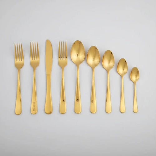 Set/pack/kit Juego Cubiertos Acero Inoxidable 16 Piezas Mesa Dorado