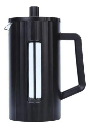 Cafetera Jarra Prensa Francesa Vidrio Acero 600ml Inoxidable Negro