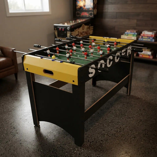 Futbolito Mesa 117x61x82cm Barras Metálicas Marcador Manual Negro Y Amarillo