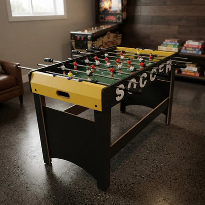 Futbolito Mesa 117x61x82cm Barras Metálicas Marcador Manual Negro Y Amarillo