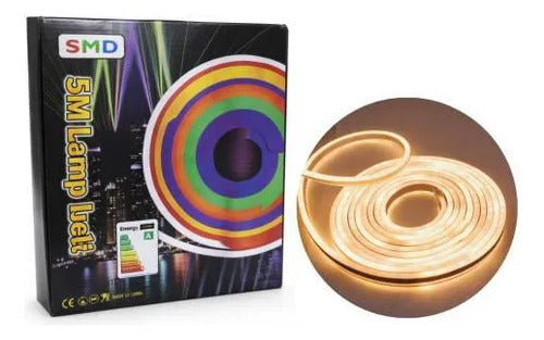 Tira Luz Led 5 Metros 220v 8 Funciones Flexible Manguera Calida