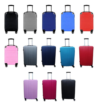 Valija Rígida De Viaje Con 4 Ruedas Y Cerradura Tsa Negro Rayas