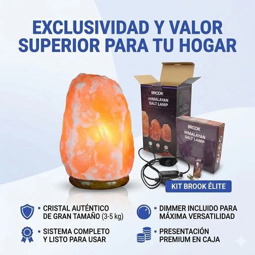 Lampara De Sal Natural Del Himalaya 3-5 Kg Dimmer Regulador Amarillo