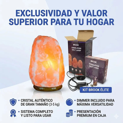 Lampara De Sal Natural Del Himalaya 3-5 Kg Dimmer Regulador Amarillo