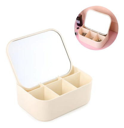 Caja Organizador Cosmeticos Maquillaje Accesorios Con Espejo Varios