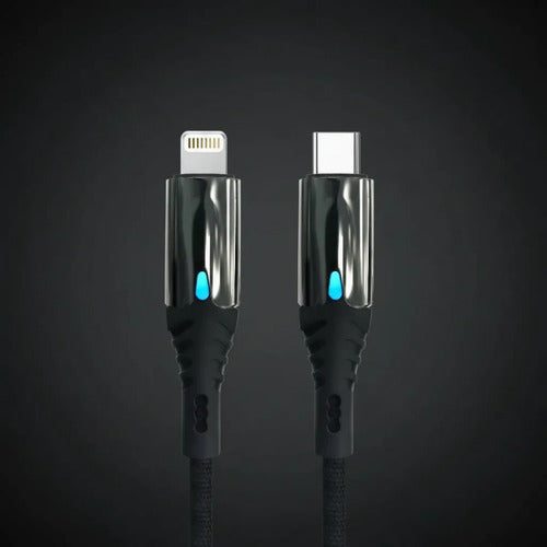 Cable Ios Tipo C Carga Rapida 5.1a Reforzado Carga Datos 1m Negro