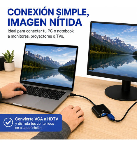 Adaptador Conversor Hdtv/hdmi A Vga Full Hd 1080p Audio