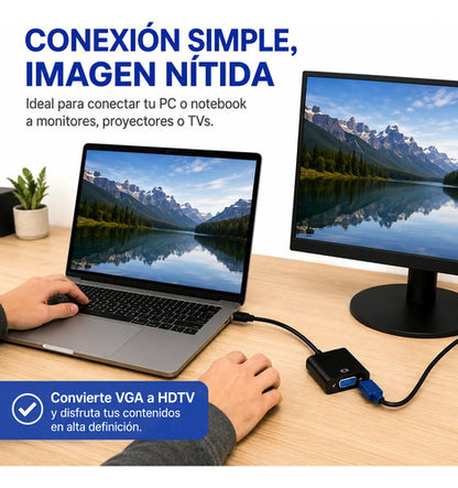 Adaptador Conversor Hdtv/hdmi A Vga Full Hd 1080p Audio