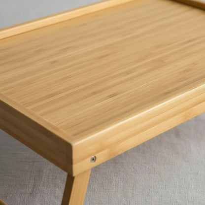 Mesa Bandeja Desayunadora Bambú Mesa Plegable 50x30x22cm Natural