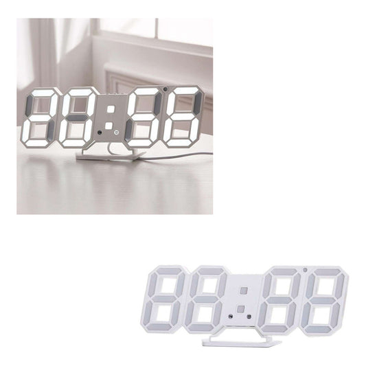 Reloj Despertador Con Luces Led Blanco