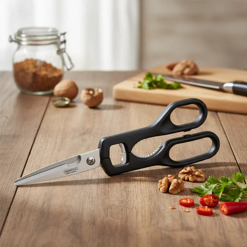 Tijera Cocina Multiuso 9  Supercorte Acero Mango Ergonómico Negro