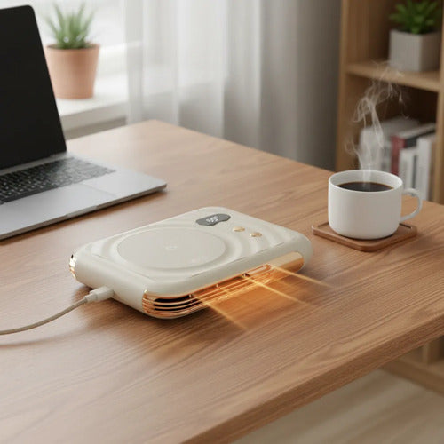 Base Calentadora De Tazas 3 Temperaturas Electrico Termico Beige