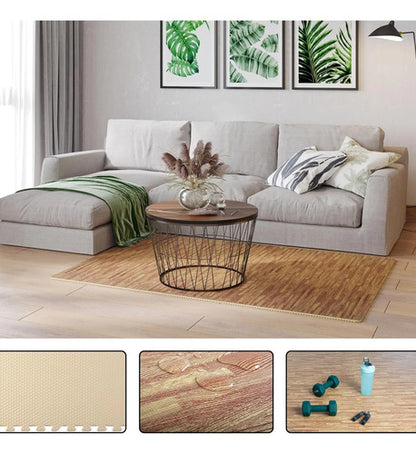 Alfombra Goma Eva Encastrable Simil Madera 16 Unidades 60x60
