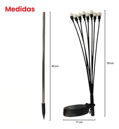 Set X10 Luces Solares Led Jardin Estaca Lampara Exterior