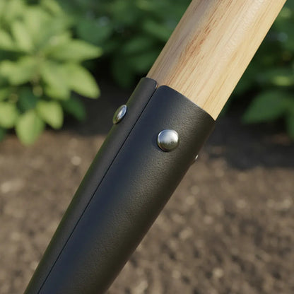 Pala Punta Acero Mango Ergonómico 68cm Jardinería Madera Negro