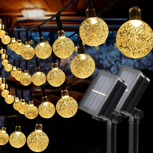 Guirnalda Solar Guia Luces Led Calidas Lamparas Decorar 10mt