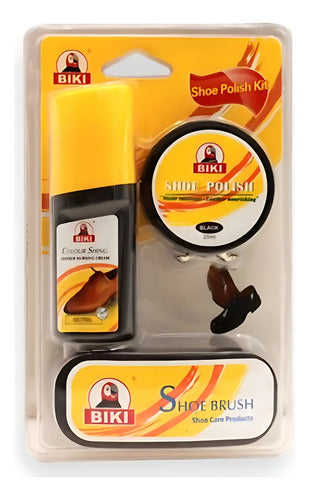 Set Pomada Lustra Zapatos Negra Neutra + Cepillo Lustrador
