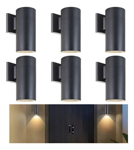 Set X6 Aplique Pared Exterior Luminaria Foco Unidireccional
