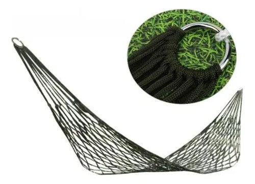 Hamaca Red Exterior Portátil Malla Camping Jardín 200x80cm Verde
