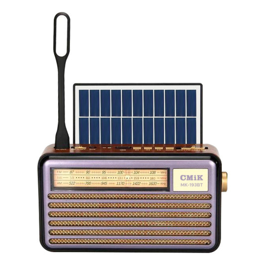 Radio Portatil Recargable Panel Solar Retro Am/fm Bluetooth