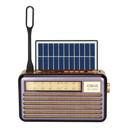 Radio Recargable Panel Solar Retro Am/fm Portatil Bluetooth
