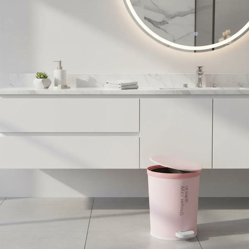 Papelera Cesto Basura Tapa Baño Plastica Pedal Balde Cocina Rosa