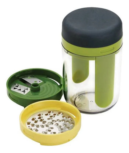 Cortador Picador Rallador Espiral 3 Cuchillas Intercambiable Verde Con Amarillo