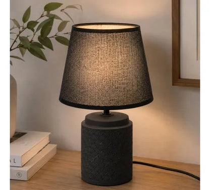 Lámpara Velador Mesa Cerámica Texturizada E27 33cm Negro