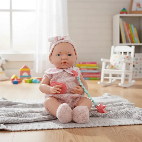 Muñeco Bebé Realista 38cm Chupete Sonidos Vestimenta Crochet