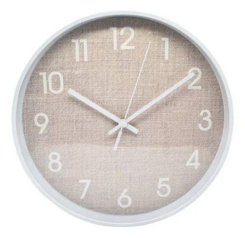 Reloj Pared Redondo Plástico Diseño Moderno 30c Blanco Negro Blanco