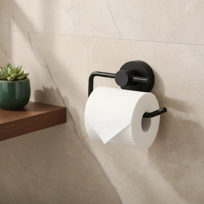 Soporte Rollo Papel Higienico Portarrollos Baño Pared Negro Negro