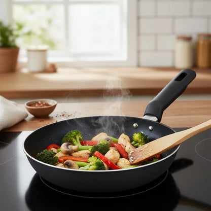 Sarten Aluminio 22cm Loreto Cocina Mango Termico Omeletera Negro