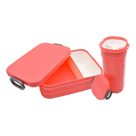 Lonchera Vianda Con Vaso De Plastico Varios Colores