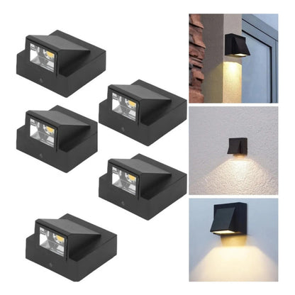 Set X5 Foco Pared Aplique Exterior Lampara Jardin Luminaria